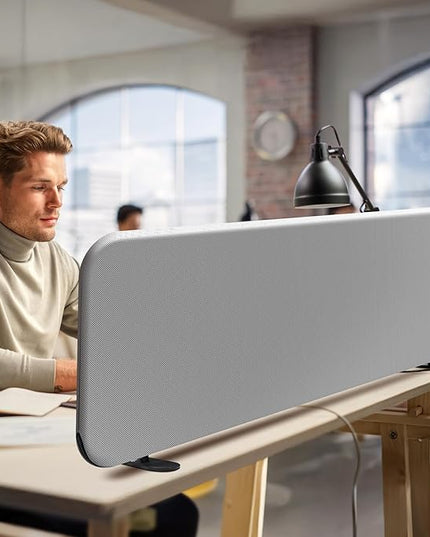 DECOLAB Desk Dividers, Portable Table Partition Screen Panel for Office, Workspace, Classroom, Student, Freestanding, Scratch Resiatance, 48"x18", Steel