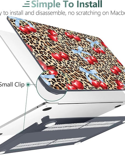 DONGKE for M4 MacBook Air 13.6 Inch Case 2025 2024 2023 2022 Model A3240 A3113 A2681 M3 M2 Chip, Plastic Hard Shell Case Cover with Touch ID for MacBook Air 13 Inch M4 - Leopard Cherry