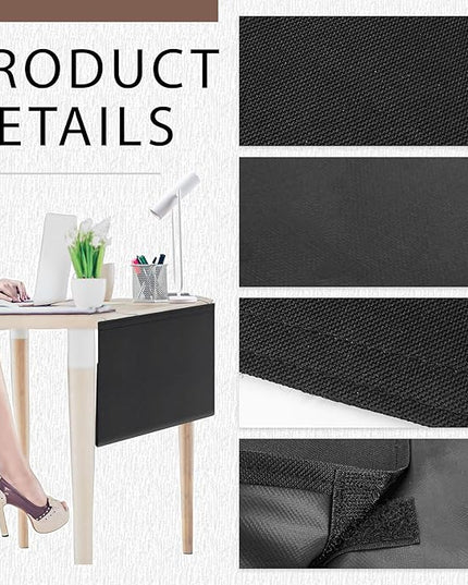 60" Under Desk Privacy Panel Self-Adhesive Modesty Panel with Wire Pocket for Cable Management Organizer Heavy Duty Desk Skirt - Office Home or Standing Workstation Concealer Shield