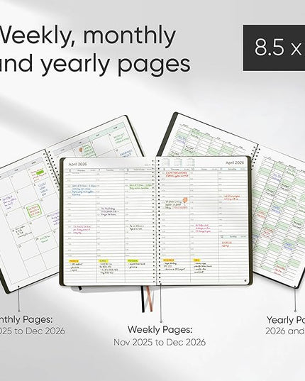 2026 Planner Weekly and Monthly – Hourly Appointment Book 2026 – Softcover, Twin-Wire Binding – Teacher Planner, Simple Design for Productivity – January 2026 to December 2026, 8.5 x 11