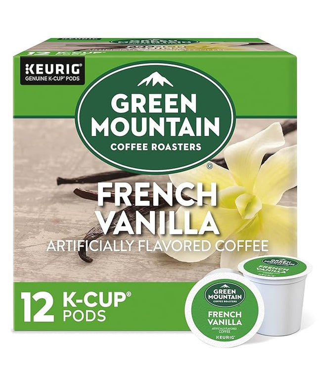 Green Mountain Coffee Roasters French Vanilla Keurig Single-Serve K-Cup pods, Light Roast Coffee, 12 Count