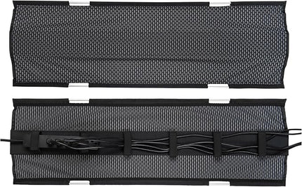 PERFECT POSTURE Mesh Cable Organizer – Under Desk Cable Management with Adjustable Straps, Flexible Mesh, Easy-Access Design, & Standing Desk Compatible – 37.4” (Gray)