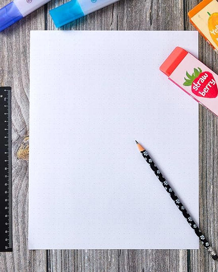 Sabary 400 Sheets Dot Cross Grid Graph Paper 8.5 x 11 Inches Letter Size Grid Paper Unpunched Refills Graph Paper Large Grid for Planning Bullet Journaling Thick Paper Smooth, White (Trendy Style)