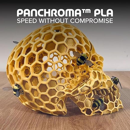 Panchroma PLA Yellow 3D Printer Filament, 1.75mm, 1kg Spool, Easy to Print, High Speed Printing, Tangle Free, AMS Compatible, Perfect for Toys, Decor, Miniatures, Models & Cosplay