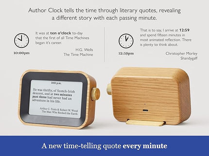 Author Clock – Literary Clock That Tells Time Using Book Quotes | Unique Gift for Book Lovers | New Quote Every Minute | Small | Vol 1