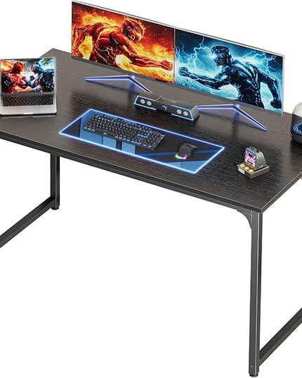 PRAISUN 47 X 24 Inch Computer Desk with Deeper Desktop, Gaming Office Writing Work Desk for Home Office, Study, Bedroom, Work from Home, Metal Frame, Black
