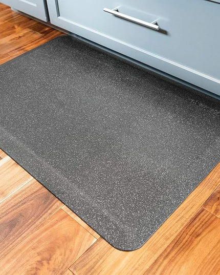 WellnessMats Anti-Fatigue Granite Motif Kitchen Mat, 36 Inch by 24 Inch, Steel