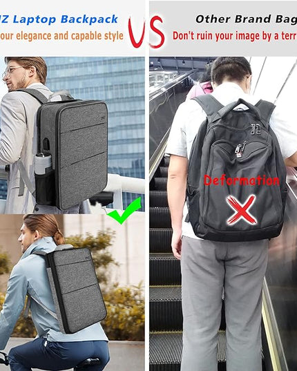 ZINZ Slim & Expandable Laptop Backpack 15 15.6 16 Inch Sleeve, Spill-Resistant Notebooks Bag Case for Most 14-16 Inch MacBooks Surface-Books Dell HP Lenovo Asus Computers,G01BK02
