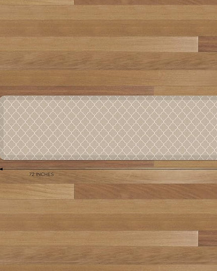 NewLife by GelPro Anti-Fatigue Designer Comfort Kitchen Floor Mat, 20x72, Trellis Khaki Stain Resistant Surface with 3/4” Thick Ergo-Foam Core for Health and Wellness