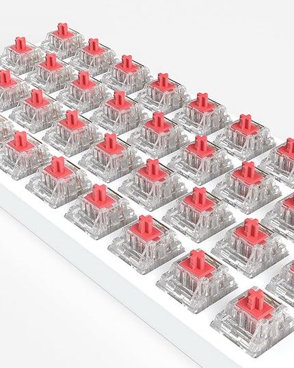 Crystal Red Switch Mechanical Keyboard Replacement,3 Pin Linear/Accurate Typing/Dustproof/RGB Transparent Gaming Keyboard Switches(108Pcs)