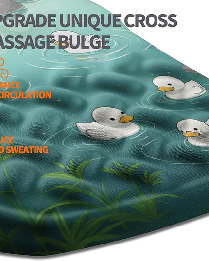 Ergonomic Slope Mouse Pad Wrist Support, Wrist Rest Mousepad for Carpal Tunnel Pain Relief with Massage Bulge and Slow Rebound Memory Foam (12x8 inch, Cute Ducks)