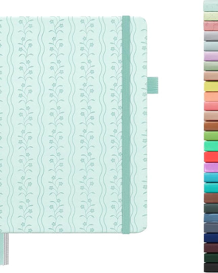&And Per Se Lined Journal Notebook for Women&Men with Pattern, 160 Pages 100GSM Thick Paper, A5 Hardcover Journals for Writing(1 Pack, Light Blue)