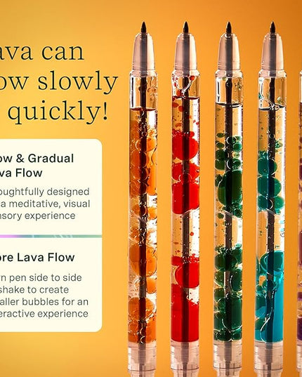 Lifelines Scented Lava Gel Pen Set, 5-Pack (Multi-Color) - 0.5mm Colored Gel Pens Infused with Scented Essential Oil Blends & Mesmerizing Lava - School Supplies for College Kids & Adults