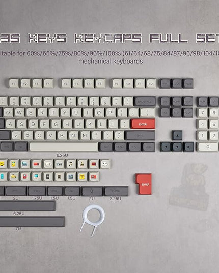 XDA Profile PBT Keycaps, Retro Game Console Custom Keycap Set, XVX Keyboard Keycap 75 Percent with Dye-Sublimation Suitable for Most 65% 80% 100% Gateron Cherry MX Switches Mechanical Keyboard