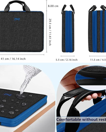 ZINZ Slim Expandable Laptop Case 15.6 Inch Sleeve Upgraded Protective Durable Recycled Carrying Case Compatible with MacBook 15" & 16" and Most 15" 15.6" 16" Notebook,B01K03