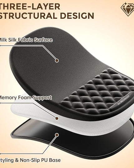 AUEDROT Ergonomic Mouse Pad with Wrist Rest 2 in 1 Mousepad with Wrist Support, Memory Foam Desk Mouse Mat with Massage Nubs & Gel PU Non-Slip Base, Suitable for Office & Gaming, As a Gift, Black