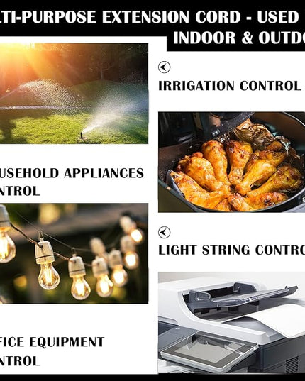 Weewooday 3 Prong Outdoor Extension Cord with Waterproof Switch 1875W Heavy Duty 14/3 SJT Cable Inline On/Off 15A 125V Grounded Outlets Plugs for Appliances (Black, 16.5 ft), (HU-XI-89)