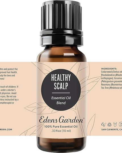 Edens Garden Healthy Scalp Essential Oil Blend- 100% Pure Premium Grade, Undiluted, Natural, Therapeutic, Aromatherapy, The Best for Skin, Face, Hair 10 ml (.33 fl oz)