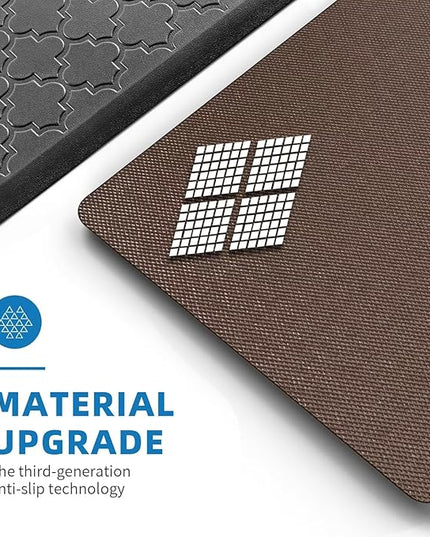 Kitchen Mats for Floor 2 Piece - Anti Fatigue Mats for Kitchen Floor - Non Slip Cushioned Rugs for Standing, Office, Sink, Laundry, Black