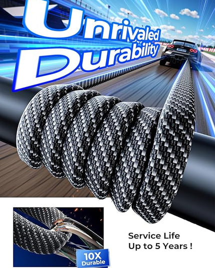 SHEZI [Upgraded 2.0] 4-in-1 USB C Cable 60W 3FT Fast Charging [480Mbps Data Transfer] Flat Nylon Braided Charger Cord Combo, USB A/C to C/L Multi Charge Cable for iPhone/iPad & Most Devices, Grey