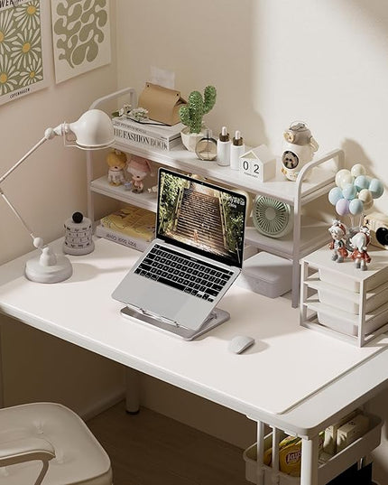 Aothia Faux Leather Desk Mat – Large Mouse Pad, Non-Slip PU Leather Blotter, Waterproof Writing Surface for Office and Home (Off-White, 47.2" x 23.6")