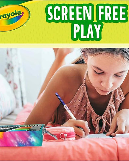 Crayola Inspiration Art Case Coloring Set - Tie-Dye (140ct), Art Supplies Set For Kids, Travel Drawing Kit, Holiday & Christmas Gift for Girls & Boys, Ages 5+ [Amazon Exclusive]