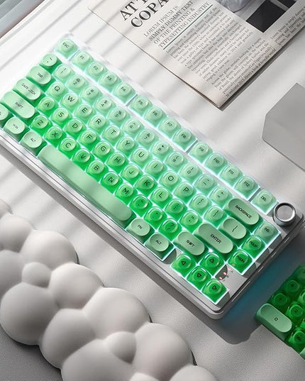 PBT Keycaps, XVX Green Apple Jelly HOA Profile, 132-Key Cute Custom Keycaps (for Mechanical Keyboards with Cherry/Gateron MX Switches)-Apple Green