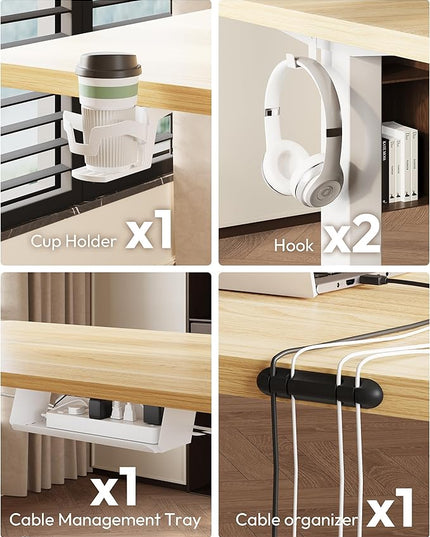 SANODESK Electric Standing Desk 79 x 32 Inches Height Adjustable Stand Up w/6-Button Controller Ergonomic Computer Desk with Splice Board for Home Office, White Frame + White Tabletop