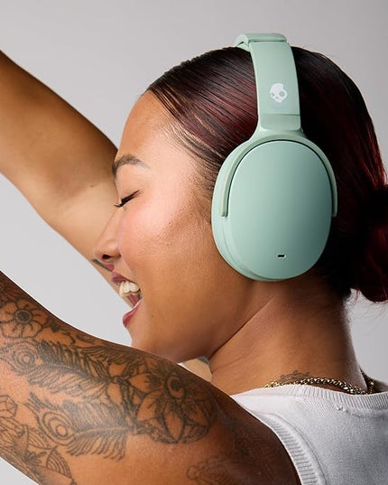 Skullcandy Hesh ANC Wireless Over-Ear Bluetooth Headphones, Active Noise Cancelling, Up to 22 Hrs Battery, Foldable Lightweight Design, Microphone for iPhone Android - Preppy Sage