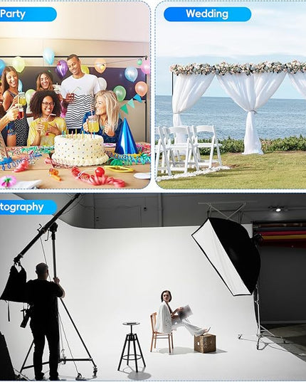 Photo Video Studio Large 20x7ft Adjustable Backdrop Stand, Photography Background Support System Kit with 310° Angle Rotatable Connector, 8 Clamps, 3 Sandbags and Carrying Bag