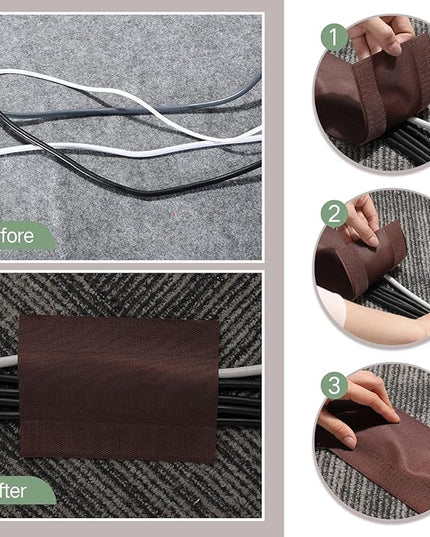 WILLBOND Carpet Cord Cover Cable Protector Floor Cover Cable Protector Management Only for Commercial Office Carpet(19.69 ft,Brown)