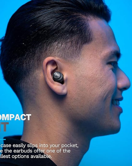 JLab Go Air Pop+ True Wireless Earbuds, in Ear Headphones, Bluetooth Earphones, 35H Playtime Ear Buds, Bluetooth Earbuds with Microphone, USB-C Charging Case, Dual Connect, EQ3 Sound, Black