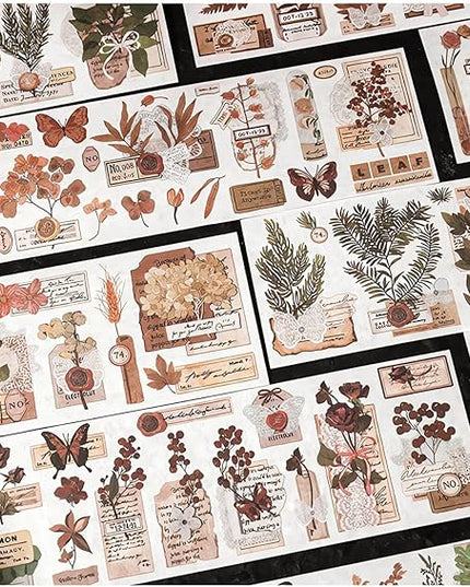 Ptyism 426 Pcs/24 Sheets Stickers for Scrapbooking,Sticker for Journaling Scrapbooking Stickers for Scrapbooking Art Journal Bullet Journal Accessories