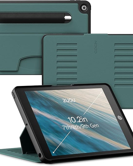 ZUGU CASE for 10.2 Inch iPad 7th / 8th / 9th Generation Case (2021/2020/2019), Protective, Thin, Sleek Design, Magnetic Stand, Sleep/Wake Cover, Magnetic Cover, Pine