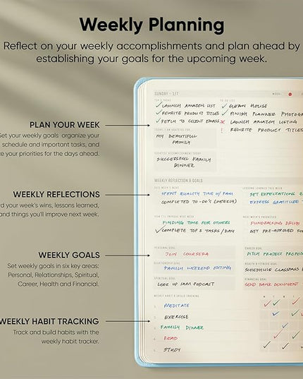 Dated, 2026 Planner, 5.8” x 8.3” - The #1 Productivity Planner to Achieve Your 2026 Goals - Planner 2026-2027 by PRODUCTIVITY STORE (A5, BLUE)