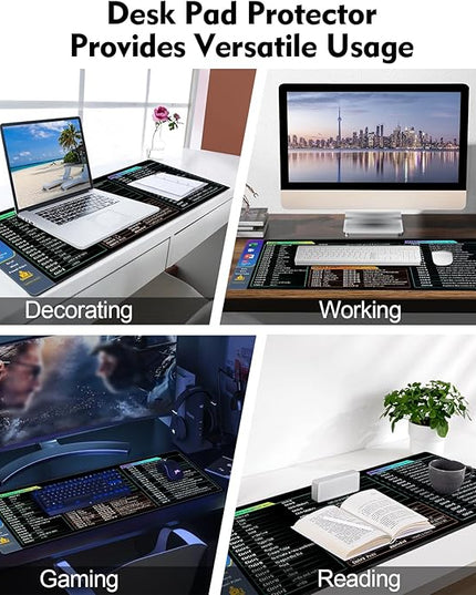 Galdas Gaming Mouse Pad XXL XL Large Long Extended Big Mousepad Non-Slip Rubber Keyboard Desk Pad with Stitched Edges for Laptop Home Office (31.5x11.8x0.08 Inch) … (Shortcut Keys1)