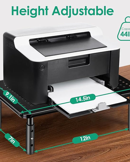 La Jaco Monitor Stand Risers for 2 Monitors, 3 Height Adjustable Monitor Stand with Pen Holder, Dual Monitor Riser Laptop Riser for Office, Home, School Supplies, 2 Pack, Black