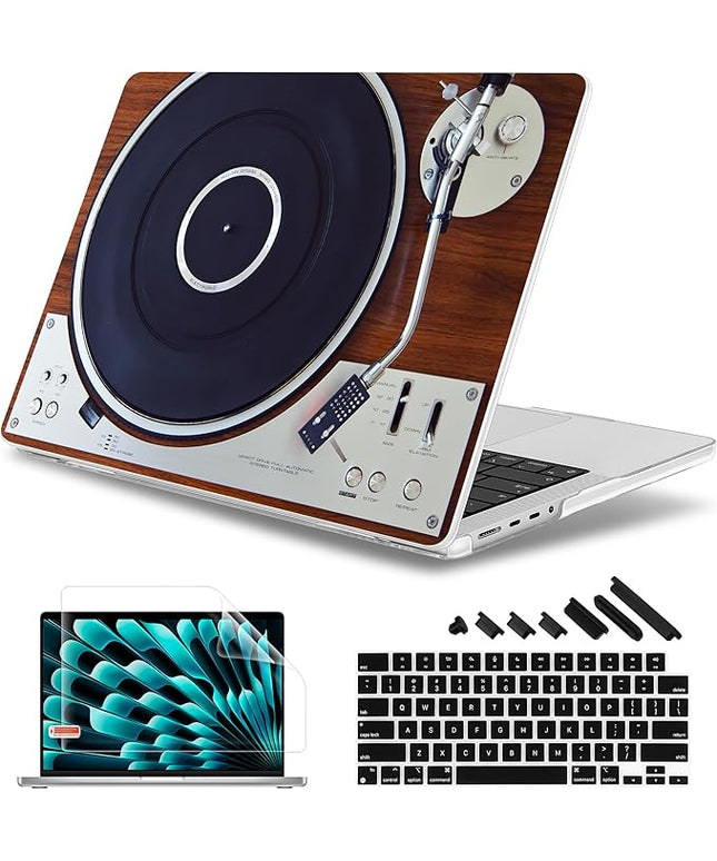 May Chen Case for MacBook Pro 14 inch, Models A2442 A2779 A2918 A2992 A3401 A3185 A3112 A3434, M1 M2 M3 M4 M5 Chip (2021-2025 Release), Plastic Hard Shell Case with Keyboard Cover, Stereo Turntabl