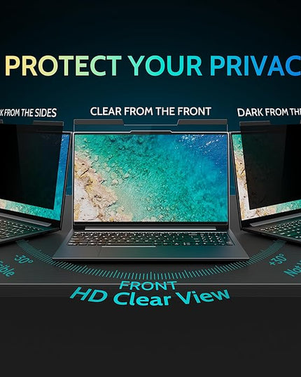 Peslv Magnetic Laptop Privacy Screen 14 inch for 16:9 Computer Monitor, 14" Removable Anti Glare Protector Blue Light Filter Shield Compatible with Lenovo Hp Dell Acer Asus Thinkpad Envy Xps