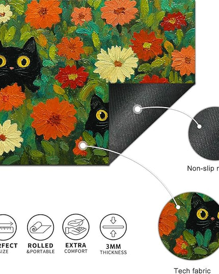 Mouse Pad Gaming Mousepad 31.5 x 11.8 Inch Large Keyboard Desktop Mat Diatomite XL Mouse Pad for Home and Office Desk Accessories with Colorful Floral Garden Cat Artwork