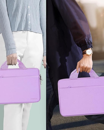Hseok Laptop Case 13.3-14 inch Briefcase Handbag, Water-Resistant and Shockproof Computer Sleeve Compatible with MacBook Pro 14", Mac Air/Pro 13.3" and 13"-14" Notebooks Chromebooks,Purple