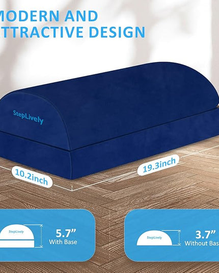 StepLively Foot Rest for Under Desk at Work, Comfortable Foot Stool with 2 Adjustable Heights, Footrest with Washable Cover, for Back & Hip Pain Relief, Suitable for Office, Home, Car, Blue, X-Large