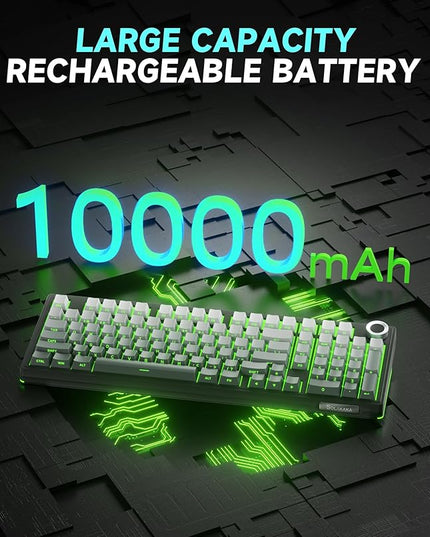SOLAKAKA KI99 Pro 96% Wireless Mechanical Keyboard, RGB Gaming Keyboard, Hot-Swappable Pre-Lubed Switches, Gasket Structure Creamy Keyboards (Gradient-Black, Non-Silent Version)