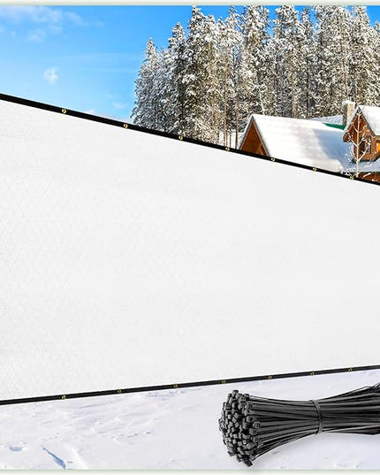 ColourTree Customized Size 6' Black and White Fence Screen Privacy Screen Heavy Duty Cable Zip Ties Included