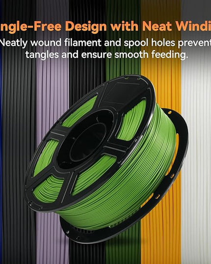 FLASHFORGE PLA Filament 1.75mm +/- 0.02mm, Matte Green 3D Printer Filament 1kg (2.2lbs) Spool, Excellent Printing Performance, Easy to Use for Most FDM 3D Printers