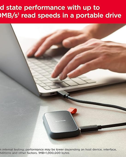 SanDisk 2TB Portable SSD - Up to 800MB/s, USB-C, USB 3.2 Gen 2, Updated Firmware - External Solid State Drive - SDSSDE30-2T00-G26