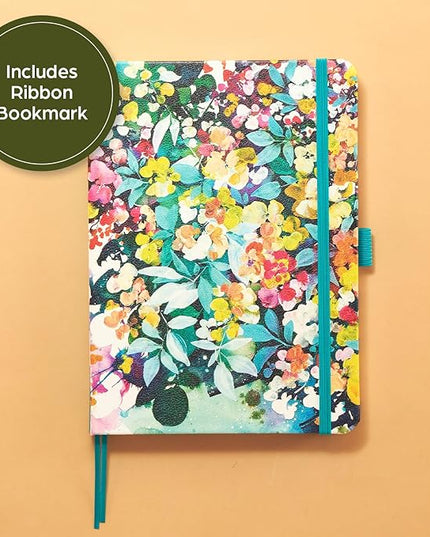 Happy Planner Book-Bound Dot-Lined Journal, Hardcover Journal for School or Office with Thick 100 GSM Paper, Serene Garden, 80 Pages, 5.75" x 8.25"
