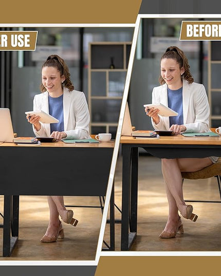 MABOZOO Under Desk Privacy Panel and Cable Management Net - 2pcs, Cord Organizer and Skirt for Home Office or Standing Workstation (48" Panel)
