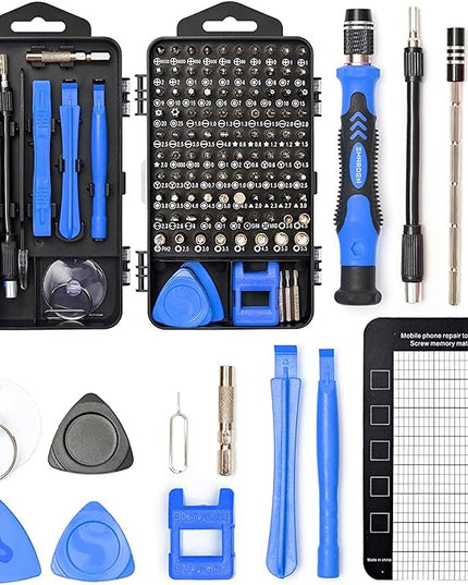 SHARDEN Precision Screwdriver Set, 122 in 1 Electronics Magnetic Repair Tool Kit with Case for Repair Computer, PC, Cellphone, Game Console, Watch, Eyeglasses etc (Blue)…