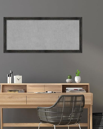 Amanti Art Black Framed Magnetic Board 23x51 Oversize Vision Board for use with Magnets, 100% Metal Sheet to Display Items as Office Decor or for Home Organization in mudroom, Kitchen or Kids Room